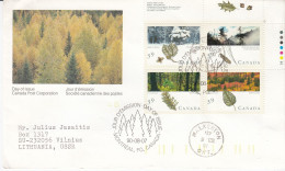 CANADA 1990 Forest Trees Used FDC Sent To Lithuania #12250 - Brieven En Documenten