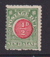 NEW ZEALAND  - 1902 Postage Due  No Wmk 1/2d Hinged Mint - Postal Fiscal Stamps