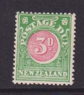 NEW ZEALAND  - 1904-28 Postage Due  Wmk Single Lined NZ And Star Close 3d Hinged Mint - Post-fiscaal