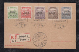 Ungarn Hungary 1920 Registered Postcard With Overprint Stamps - Lettres & Documents