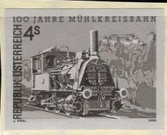 AUSTRIA(1988) Algen Steam Locomotive. Black Print. Scott No 1423, Yvert No 1745. - Prove & Ristampe