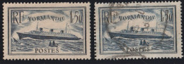 FRANCE / 1934 / Y&T N° 299 Neuf Avec Charniere Et N°299 Nuance De Bleu Oblitéré : Paquebot "Normandie" - Neufs