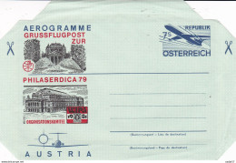 Österreich Ganzsache 1979- Philaserdica WIPA Aerogramm MNH** - Lettres & Documents
