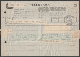 Telegram/ Telegrama - Luanda, Angola > Lisboa -|- Postmark - Benfica. Lisboa. 1969 - Briefe U. Dokumente