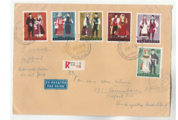 1969 Bulgaria PHILATELIC EXPOSTITION Registered  COVER Multi COSTUME Stamps Spinning Yarn Airmail Label - Storia Postale