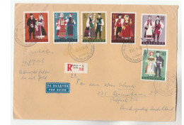 1969 Bulgaria PHILATELIC EXPOSTITION Registered  COVER Multi COSTUME Stamps Spinning Yarn Airmail Label - Covers & Documents