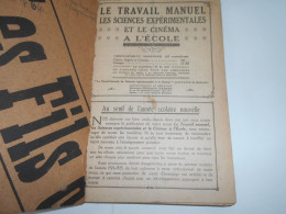 Revue Le Cinema A L'Ecole  Le Travail Manuel Et Les Sciences Experimentales    Année 1924 -1925 - 12-18 Ans