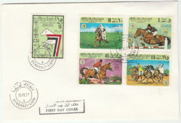 1977 Benghazi  LIBYA FDC Stamps HORSE SPORT EQUESTRIAN International Horse Show Horses Cover - Libia