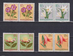 Paires De Timbres Neufs** Du Congo Belge De 1952 Fleurs MNH N° 305 à 308 - Nuevos