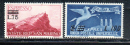 REPUBBLICA DI SAN MARINO 1957 ESPRESSI SPECIAL DELIVERY VIEW ESPRESSO VEDUTA SOPRASTAMPATI SERIE COMPLETA MNH - Sellos De Urgencia