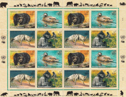 Naciones Unidas Viena Nº 342 Al 345 En Hoja De 4 Series - Unused Stamps