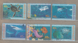 AUSTRALIA 1995 Fish Turtle Used Stamps Complete Set Mi 1505-1510 #1504 - Oblitérés