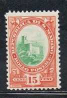 SAN MARINO 1929 1935 VEDUTA VIEW  PALAZZO DEL CONSIGLIO COUNCIL PALACE BUSTO LIBERTA' BUST OF FREEDOM CENT. 15c MNH - Neufs