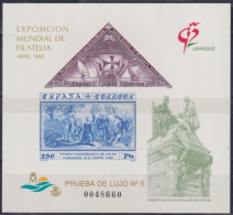 F-EX45225 SPAIN MNH 1992 PHILATELIC EXPO DISCOVERY ARTIST PROOF SHIP COLUMBUS.  - Cristoforo Colombo