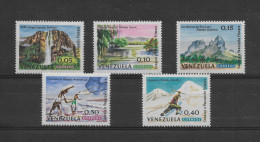 VENEZUELA 1964 TOURISM LANDSCAPES MOUNTAINS WATERFALL SEA SET OF 5 - Venezuela