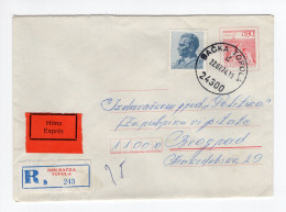 1974. YUGOSLAVIA,SERBIA,BACKA PALANKA,EXPRESS,RECORDED COVER TO BELGRADE - Cartas & Documentos