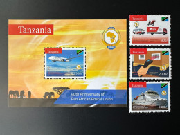 Tanzania Tanzanie Tansania 2019 / 2020 Mi. 5447 - 5449 Bl. 716 PAPU UPAP 40th Anniversary Airplane Flugzeug Avion Ship - Flugzeuge