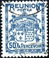 Réunion Obl. N° Taxe 21 - Armoiries De L'Ile Le 50c Bleu - Impuestos
