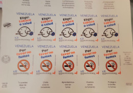 P) 1993 VENEZUELA, PROOF WORLD NO SMOKING DAY, HEALTH, MINISHEET, XF - Venezuela