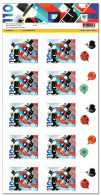 Switzerland 2022 (2022/1) 125 Years Chimney Sweeper  Switzerland Kaminfeger - MNH ** Pane Of 10 Stamps - Unused Stamps