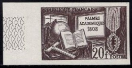 FRANCE(1959) Globe. Book. T-square. Trial Color Proof. 150th Anniversary Of Palm Leaf Medal. Scott No 905, Yvert No 1190 - Farbtests 1945-…