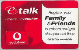 PREPAID PHONE CARD- VODAFONEMALTA (E27.37.1 - Malte