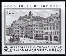 AUSTRIA(2009) Graz Historic Old Town Center. Black Print. World Heritage Site. - Prove & Ristampe