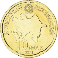 Monnaie, Azerbaïdjan, 10 Qapik, 2021, SPL, Acier Plaqué Laiton - Azerbaïjan