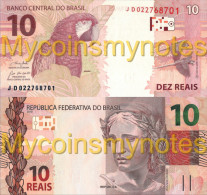 BRAZIL, 10 REAIS, 2021, Prefix JD, P-New (Not Yet In Catalog), New Signature, UNC - Brésil