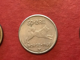 Münze Münzen Umlaufmünze Norwegen 50 Öre 1968 - Norvegia