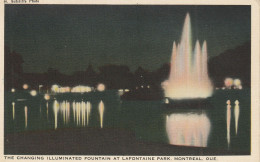 The Changing Illuminated Fountain At Lafontaine Park, Montreal, Quebec - Montreal