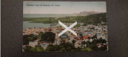 EASTERN VIEW OF CASTRIES OLD COLOUR POSTCARD ST LUCIA ANTILLES AMERICA - Sainte-Lucie