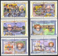 ST. LUCIA(1984) Napoleon. Kings & Queens. Set Of 6 Se-tenant Pairs Overprinted SPECIMEN. Scott Nos 633-44, Yvert Nos 618 - St.Lucie (1979-...)