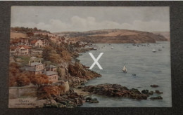 FOWEY FROM CASTLE HILL OLD COLOUR ART POSTCARD SIGNED A.R. QUINTON SALMON NO 3704 - Quinton, AR