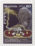 Benjamin Franklin, St. John Lodge, Mathematics, Physics, Energies Electricity, Freemasonry Urinary Catheter MNH Maldives - Elettricità