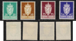 NORWAY NORGE NORWEGEN NORVÈGE 1957 DIENSTMARKEN OFFICIALS OFF.SAK. MH(*) MI D71 77 80 83  SC O68 74 77 78 WAPPEN - Dienstzegels