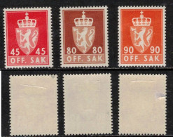 NORWAY NORGE NORWEGEN NORVÈGE 1958 DIENSTMARKEN OFFICIALS OFF.SAK. MH(*) MI D71 76 81 82  SC O73 78 79 WAPPEN - Dienstzegels