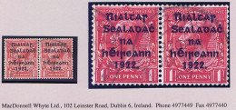 Ireland 1922 Harrison Rialtas 5-line Coils 1d Red Horizontal Pair Fine Used 1923 MARYBOROUGH Cds - Usados