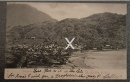 ST LUCIA SOUFRIERE NICE OLD B/W POSTCARD ANTILLES AMERICA POSTED TO GUERNSEY - Saint Lucia