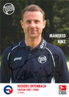 AK Manfred Manni Binz Kickers Offenbach 07-08 Offenbacher FC OFC SG Eintracht Frankfurt Borussia Dortmund Brescia Calcio - Handtekening