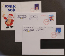 PAP "PERE NOEL 2018 + 2022 + 2023" ENVELOPPES NON OUVERTES - MONTIMBRAMOI - Prêts-à-poster:private Overprinting