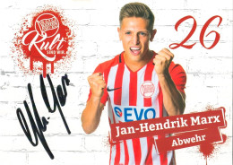 AK Jan-Hendrik Marx Kickers Offenbach 18-19 Offenbacher OFC Hofheim Bad Soden Am Taunus Eintracht Braunschweig Mannheim - Autographes