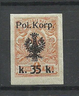 Poland Polska 1918 Polnisches Korps Michel 13 B * - Unused Stamps