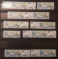 1993 Slovakia Danube River Dam Gabcikovo 10Sk MNH ** Mi 181 Selection Of Differen Tab Coupon Zierfeld Combinations - Nuovi