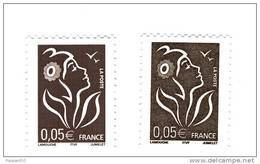 Lamouche 0.05 € ITVF YT 3754 + 3754b : Type I ( TD 205 ) + Type II ( TD 215 ). Cotes YT :  0.20 € + 6 € = 6.20 €. - Unused Stamps