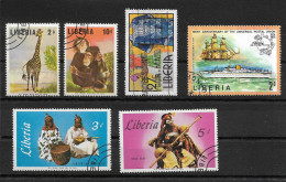 LIBERIA / Lot Vrac De 6 Timbres Oblitérés Dont 1 U.P.U. 1974 100ème Anniversaire - Liberia