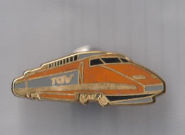 PIN'S   THEME   SNCF  TGV  COULEUR ORANGE SIGNE  BALLARD - TGV