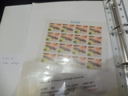 Zaire   Variete Varieteit  Neuf ** Mnh  Rare Feuille 16 Surcharge Renversée Parfait Perfect - Andere & Zonder Classificatie