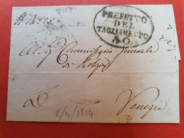 Italie - Cachet " Prefetto " Sur Lettre Sans Texte Pour Venezia En 1814 - D 243 - 1. ...-1850 Prefilatelia