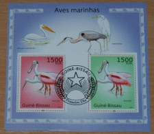 GUINÉ - BISSAU 2010, Marine Birds, Fauna, Souvenir Sheet, Used - Palmípedos Marinos